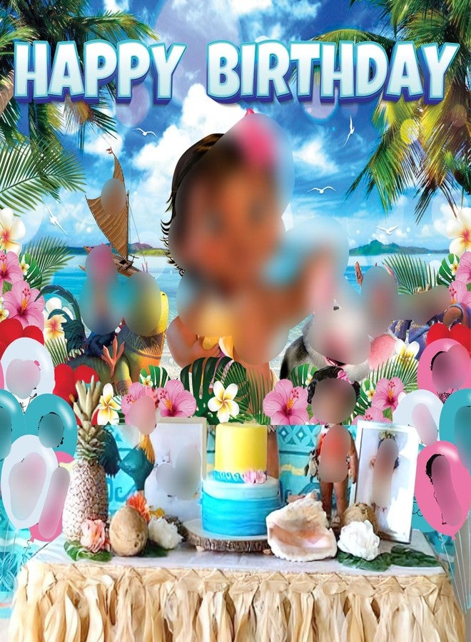 PINUO Princess Ocean Birthday Party Supplies Backdrop 5x3 Princess Boys Kids Happy Birthday Background Photography Ocean Party Decorations Banner Photo Booth Props - Image 5